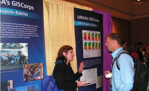 Conference attendees at the poster exhibit