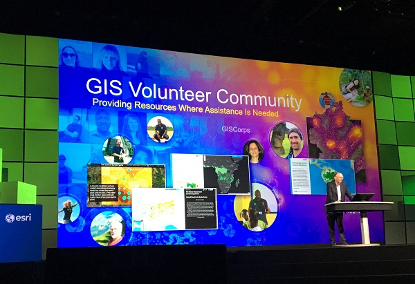 Jack Dangermond acknowledged GISCorps volunteers' efforts