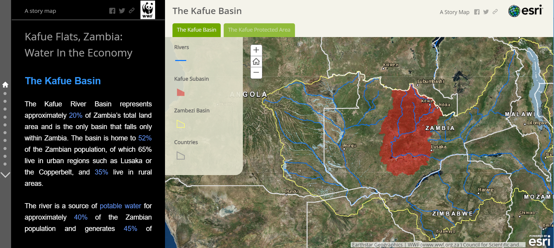 Story Map Kafue Basin tab