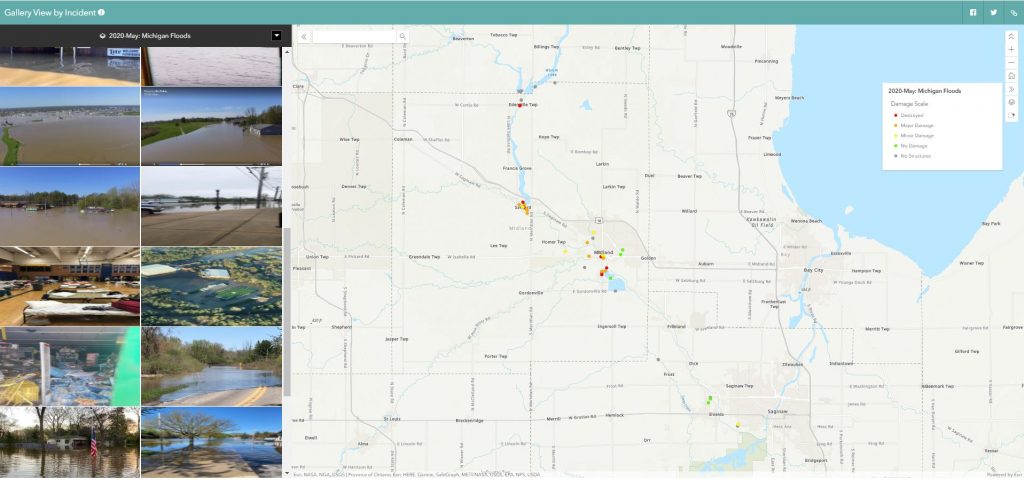 Michigan Disaster Map Volunteers geo-locate crowdsourced photos for Michigan dam failures ...