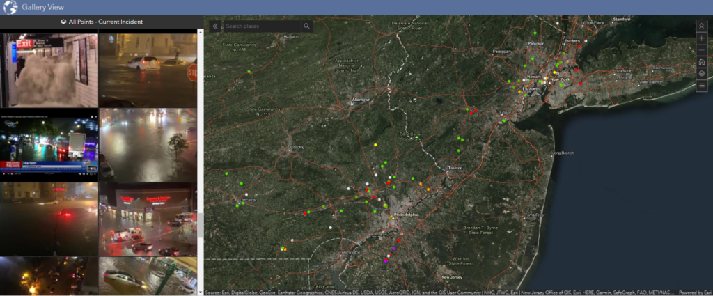 Screenshot of PhotoMappers gallery view, showing damage photos in the Northeastern United States